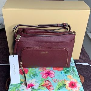 🆕Calvin Klein Lily Leather Shoulder Bag- NWT